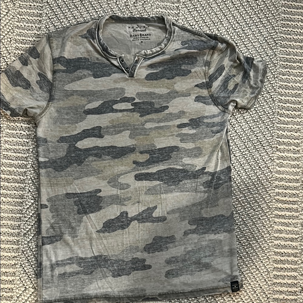 Lucky Brand Gray Camo Men's Shirt